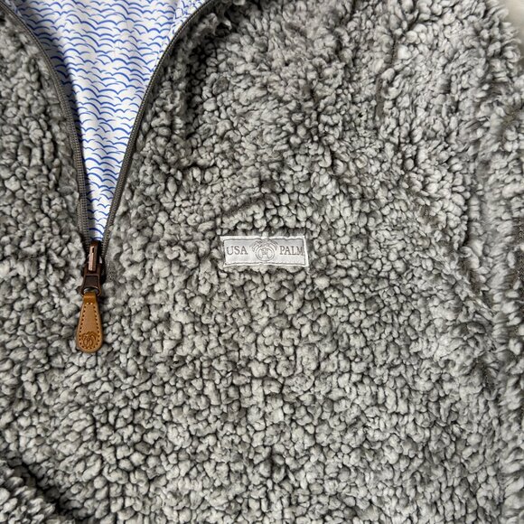 USA Palm Reversible Fleece, light grey/blue, size XS (fits like regular S) - Picture 2 of 4